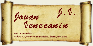 Jovan Venečanin vizit kartica
